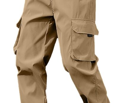 HOTake Men’s Stretch Cotton Cargo Pants Elastic Waist Cargo Joggers
