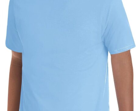 Haloumoning Boys T-Shirts Kids Short Sleeve Crewneck Solid Basic Tees Casual Tops 5-14 Years