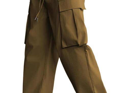 ZAFUL Men’s Casual Cargo Pants Elastic Waist Drawstring Pants Cargo Sweatpants Multi Pockets Loose Fit Straight Leg Pants