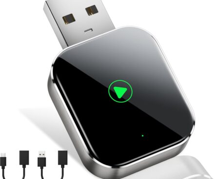 Mini CarPlay Wireless Adapter for Apple iPhone – Converts Wired to Wireless CarPlay Adapter, CarPlay Dongle Stick for Apple Wired CarPlay Cars & for iPhone iOS 10+, USB & Type-C, Plug & Play