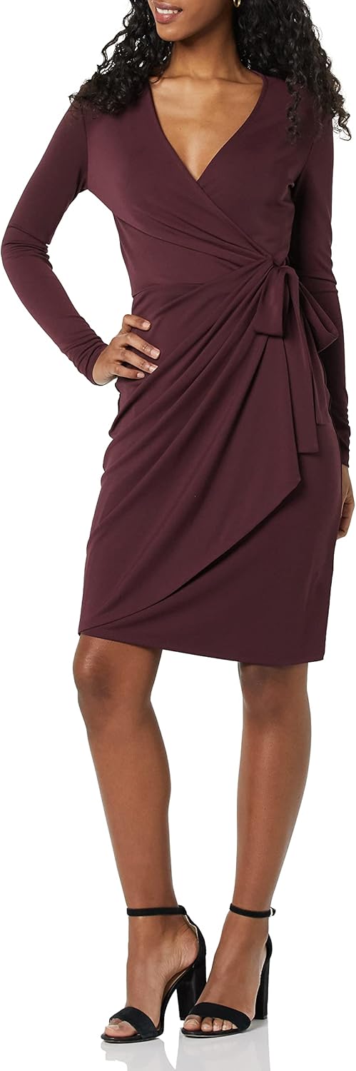 Amazon Essentials Women’s Long Sleeve Classic Wrap Dress (Available in Plus Size)