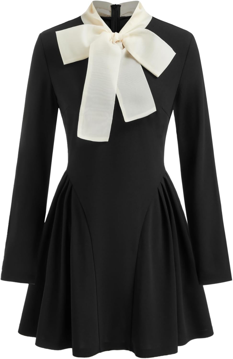 CIDER Long Sleeve Bow Knotted Elegant Dress Women’s A-Line Casual Dresses with Pockets