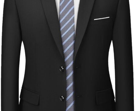 YND Men’s Two Button Slim Fit Suit Blazer, Casual Lightweight Jacket Sport Coat