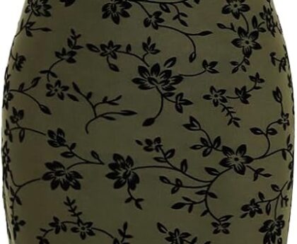 Verdusa Women’s Floral Print Mesh Lettuce Trim Sleeveless Bodycon Long Cami Dress