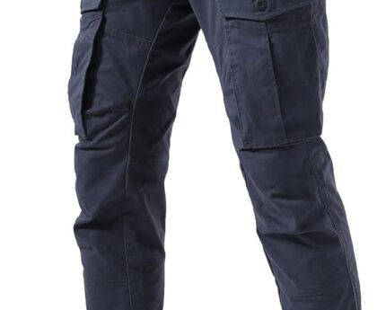 Plaid&Plain Men’s Cargo Pants Slim Fit with Articulated Knees