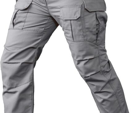 CARWORNIC Gear Men’s Tactical Cargo Pants Waterpoof Lightweight Rip Stop EDC Military Combat Trousers