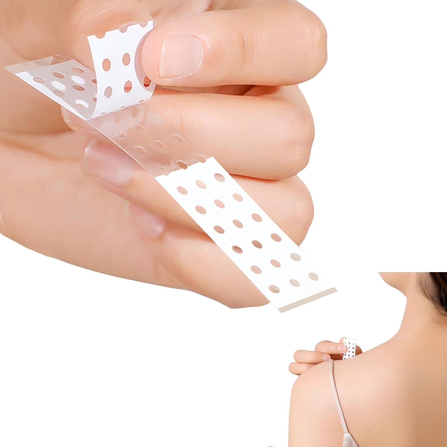 Double-Sided Fashion Tape for Garments, hemlines and necklines, Dress Tape for Closet malfunctions, Skin-Friendly and Non-irritating, Two Models(60pc)