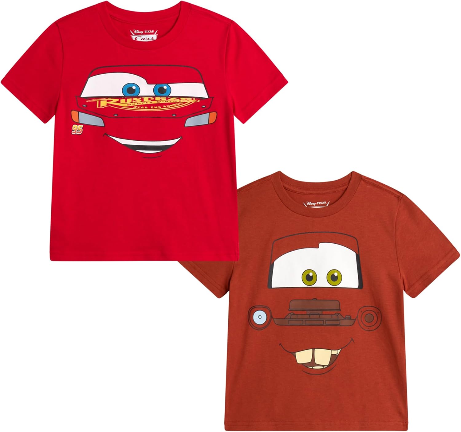 Disney Cars Toy Story Boys Shirts – 2 Pack Lightning McQueen Buzz Lightyear Short Sleeve Boys Tees for Toddler and Little Boy