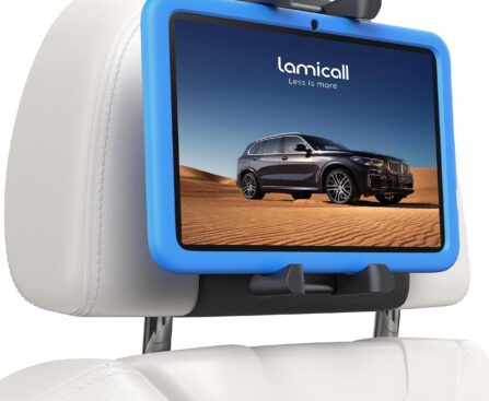 Lamicall Tablet Holder for Car Headrest – [Thick Case Friendly] [360° Rotation] Car Tablet Mount for Backseat, Road Trip Essentials for Kids, for iPad Pro, Air, Mini, Galaxy, Fire HD, 6.1-13″ Tablets