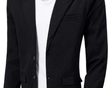 NOVOCCT Men’s Plaid Slim Fit Blazer Jacket, Lightweight 2-Button Casual Sport Coat, Formal & Everyday Blazer for Men