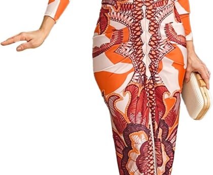 CHICME Women’s Bodycon Long Sleeve Dress Casual Plunge V Neck Ruched Midi Dress 2025 Fall Bodycon Slit Office Work Dresses