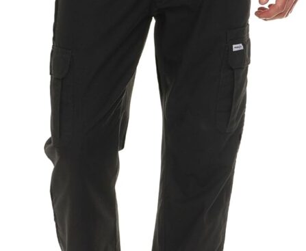 Wrangler Cargo Pants for Men Big and Tall – Twill Half Elastic Mens Cargo Pants, Relaxed Fit Workwear Pants
