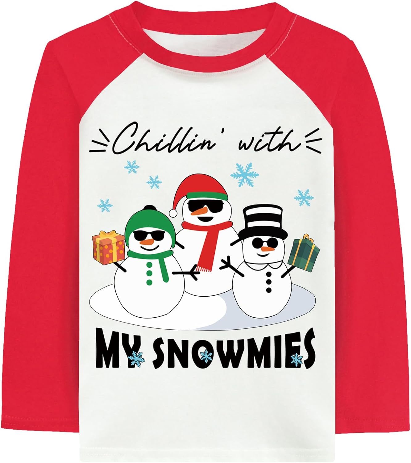Little Boy Christmas T-Shirt Kids Xmas Snowman Monster Truck Ugly Reindeer Shirt Raglan Long Sleeve Cotton Tee Top 3-10 Years