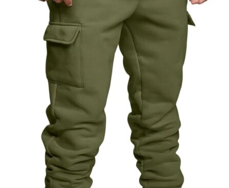 Men’s Sweatpants Casual Loose Fit Joggers Elastic Waist Lounge Pants Tapered Cargo Pants with Pockets