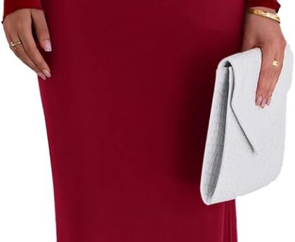 PRETTYGARDEN Fall Dresses for Women 2025 Elegant Off The Shoulder Long Sleeve Formal Wedding Guest Bodycon Maxi Dress