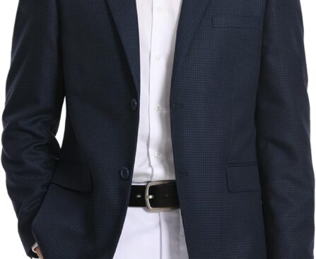 Men’s Sport Coat Houndstooth Blazer Classic Fit 2 Button Stylish Stretch Suit Jacket for Daily Casual Outfits