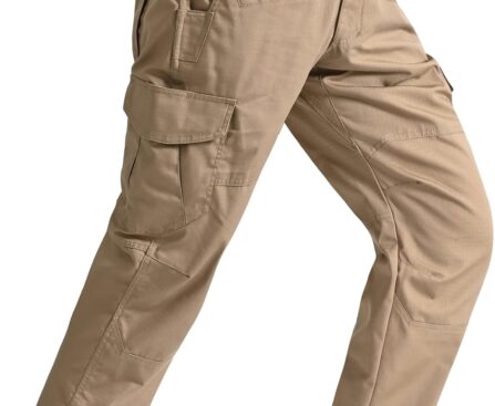 SPOSULEI Mens Tactical Pants Ripstop Cargo Work Pants with 9 Pockets Water Resistant Breathable Hiking Construction Pants