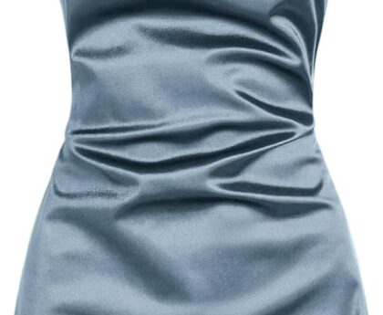 ZAFUL Women’s Satin Sleeveless Spaghetti Strap Mini Dress Sexy Slip Cowl Neck Silky Cocktail Party Dresses