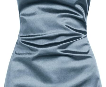 ZAFUL Women’s Satin Sleeveless Spaghetti Strap Mini Dress Sexy Slip Cowl Neck Silky Cocktail Party Dresses