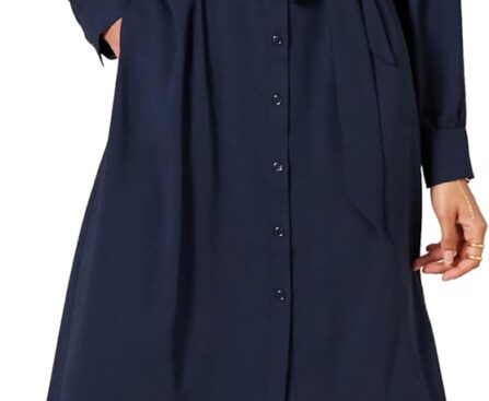 Amazon Essentials Women’s Georgette Long Sleeve Midi Length Shirt Dress