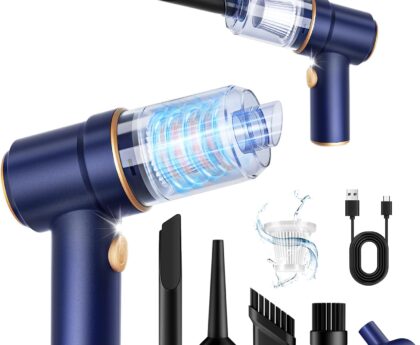 KMM Handheld Car Vacuum Cleaner, 9000Pa Vacuum Cleaner and Air Duster, 120W High Power Hand Held Vacuum with LED Light and Multi-Nozzles for Car, Home, Office, Pet