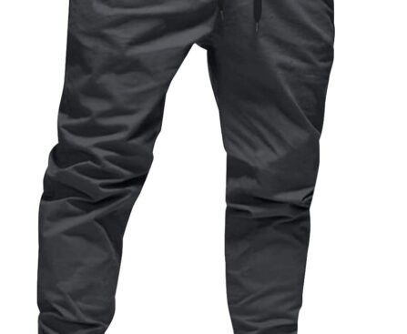 JMIERR Mens Casual Joggers Pants – Cotton Drawstring Chino Cargo Pants Hiking Outdoor Twill Track Jogging Sweatpants Pants