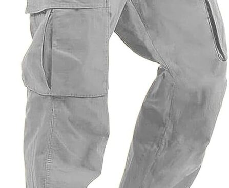 ALLABREVE Mens Casual Joggers Pants Hiking Drawstring Chino Cargo Pants Straight Leg Pants