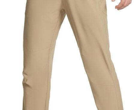 baleaf Men’s Hiking Pants Lightweight Quick Dry Water Resistant Elastic Waist Cargo Pants with Zip Pockets for Outdoor