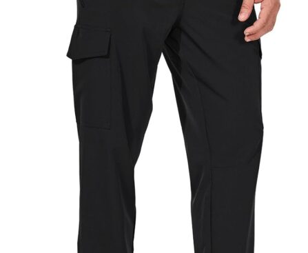 baleaf Men’s Hiking Pants Water Resistant Cargo Quick Dry Travel Elastic Waist with Zip Pockets UPF 50+ for Work Running