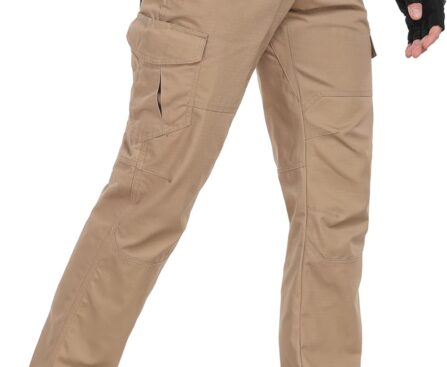 Men’s Cargo Pants Ripstop Water Resistant Hiking Work Pants Outdoor Multi Pockets Army Tactical Pants (Not Belt)