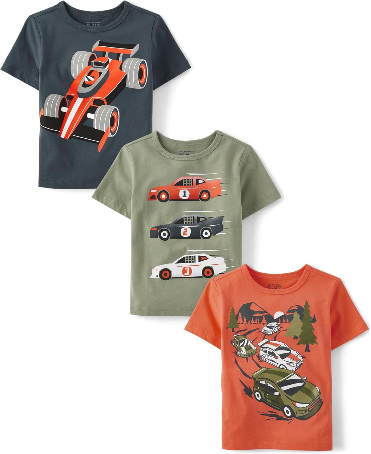 The Children’s Place Baby-Boys and Toddler Sports,Cars,Trucks Short Sleeve Graphic T-Shirts,3 Pack