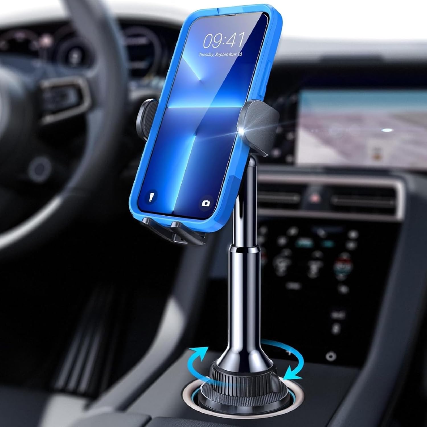 LISEN Cup Phone Holder [No Shaking] Phone Holder for Car, 360 Adjustable iPhone Holder for Car Accessories for Women Truck Jeep Golf for iPhone 17 Pro Max 16 15 14 13 Samsung S25 All 4-7” Phone