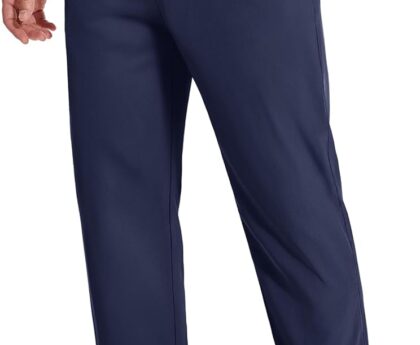 MAGNIVIT Men’s Athletic Workout Pants with Zipper Pocket Quick Dry Stretch Elastic Waist Jogger Track Pant for Running