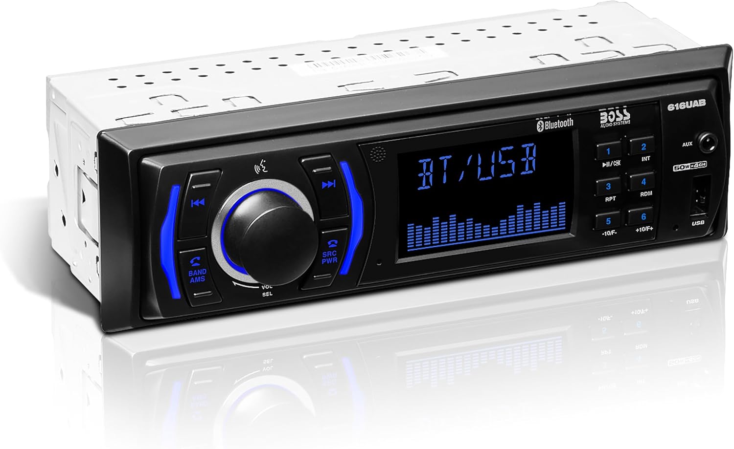 BOSS Audio Systems 616UAB Car Stereo With Bluetooth – Single DIN, MP3, USB, Aux-in, AM/FM, No CD DVD Player