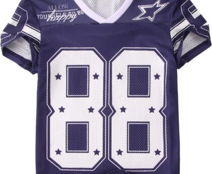 Boy Girl Y2K Jersey Shirt Number Graphic V Neck T-Shirt Kids Football Short Sleeve Tee Sport Summer Casual Tops