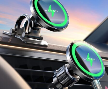 LISEN for 15W MagSafe Car Mount Charger,Magnetic Wireless Car Charger for iPhone 17 Pro Max Accessories,Magnetic Phone Holder for iPhone 17 Air Pro Max Plus 16 15 14 13 12,Samsung S25/24 with MagSafe