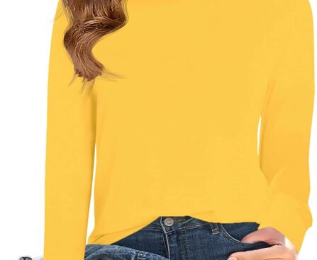 Haloumoning Girls Long Sleeve T Shirts Kids Fall Tops Crewneck Basic Tees 5-14Y