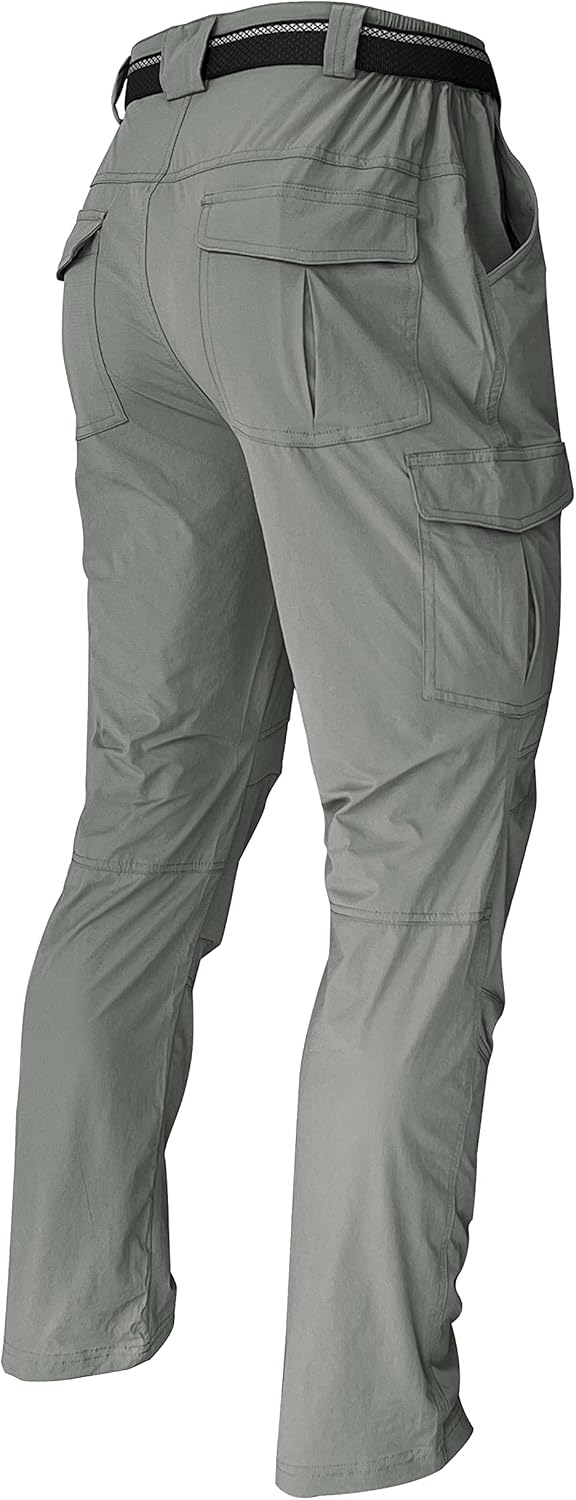 WENRONSTA Men’s Hiking Work Cargo Pants Quick-Dry Lightweight Waterproof 6 Pockets Outdoor Mountain Fishing Camping Pants