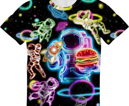 Tie Dye Shirt Kids Neon Shirts for Boys Girls Crewneck Short Sleeve Tee 6-16 Years