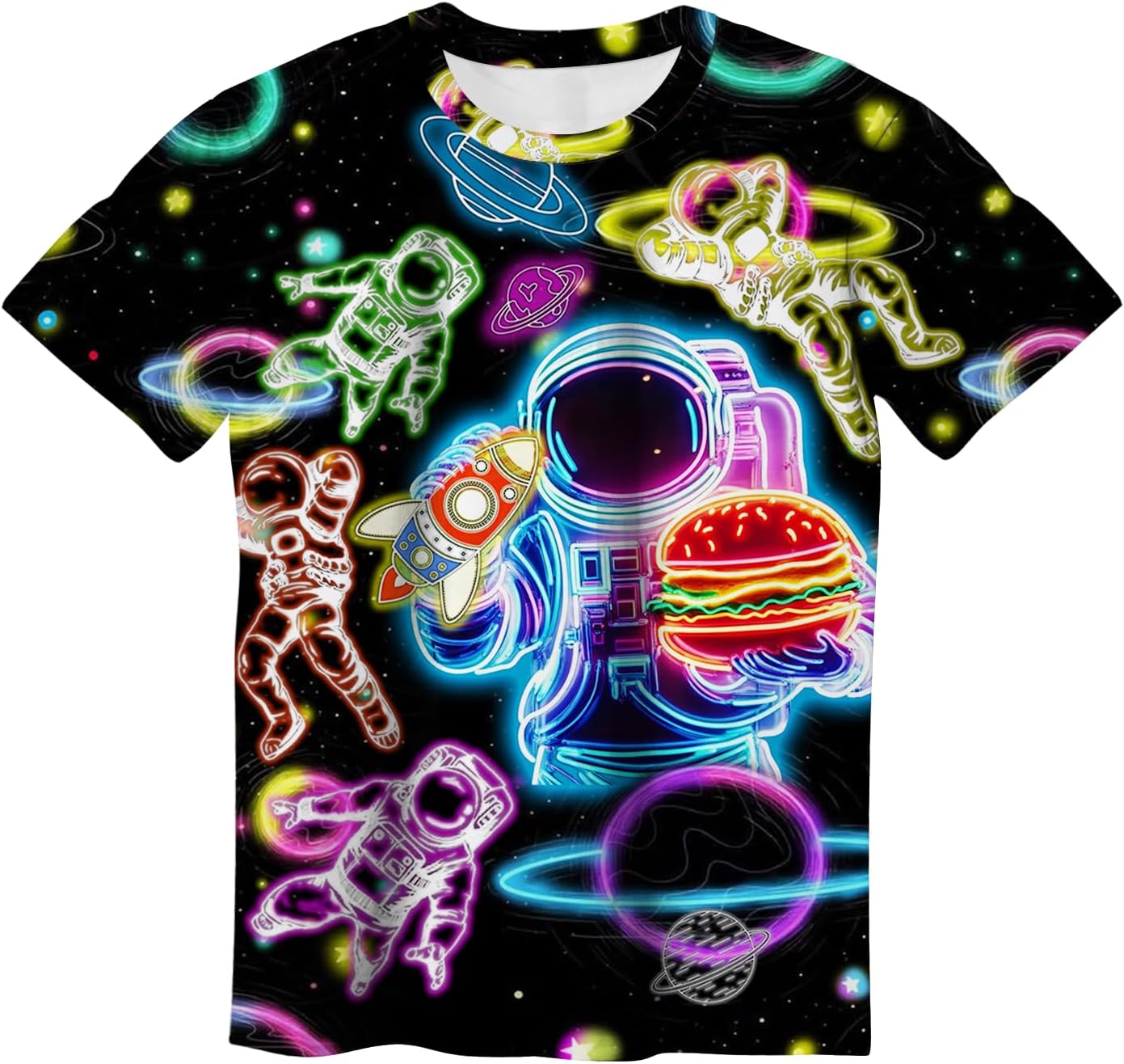 Tie Dye Shirt Kids Neon Shirts for Boys Girls Crewneck Short Sleeve Tee 6-16 Years