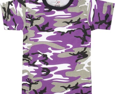 Rothco Kids Camo T-Shirt – Comfortable Outdoor Camouflage Short Sleeve Crew Neck Tee Shirt, Ultra Violet Camo, S