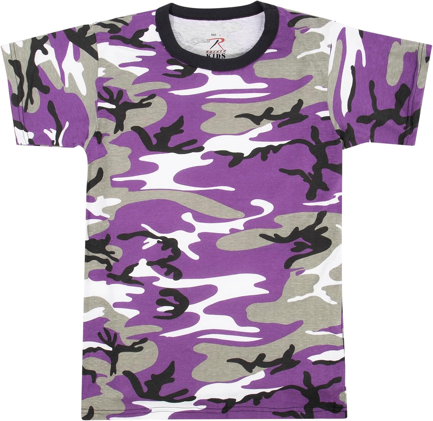 Rothco Kids Camo T-Shirt – Comfortable Outdoor Camouflage Short Sleeve Crew Neck Tee Shirt, Ultra Violet Camo, S
