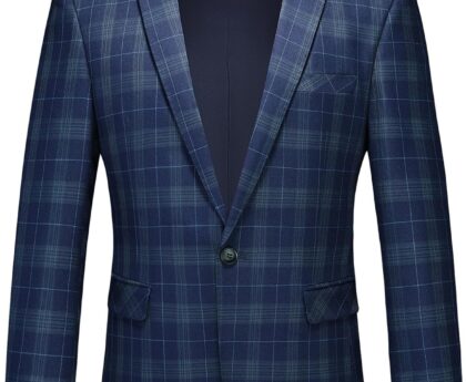 Men’s Plaid Blazer Sport Coats Jackets Slim Fit Lightweight Casual Checkered Blazer for Men