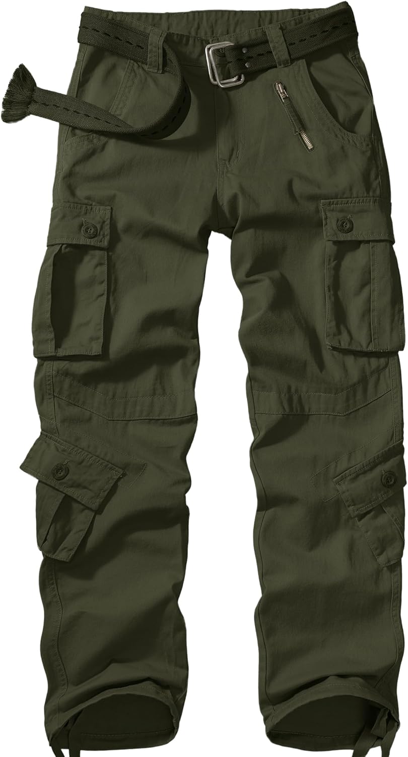Men’s BDU Casual Military Pants, Tactical Wild Army Combat ACU Rip Stop Camo Cargo Work Pants Trousers with 8 Pockets