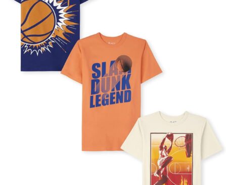 The Children’s Place Boys Sports Short Sleeve Graphic T-Shirts, Multipacks