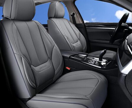 Coverado Seat Covers, Car Seat Covers Front Seats, Car Seat Cover, Car Seat Protector Waterproof, Car Seat Cushion Nappa Leather, Gray Seat Covers Carseat Cover Universal Fit for Most Cars