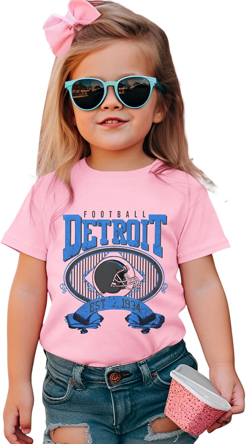 Toddler Football Shirt Boy Girl Football Team T Shirt Fans Lover Outfit Kid Game Day Tee Short Sleeve Tops