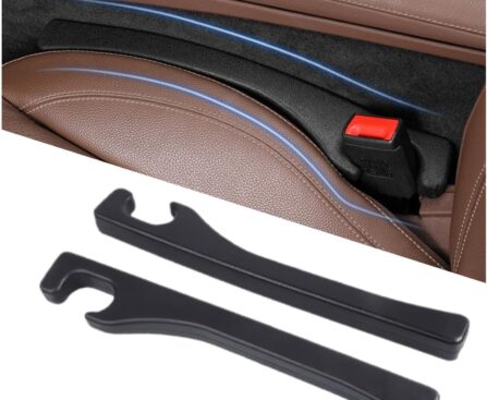 Car Seat Gap Filler 2 Pack, Universal Fit PU Leather Car Seat Gap Plug to Fill The Gap Between Seat and Console, Car Seat Crevice Blocker Stop Things from Dropping