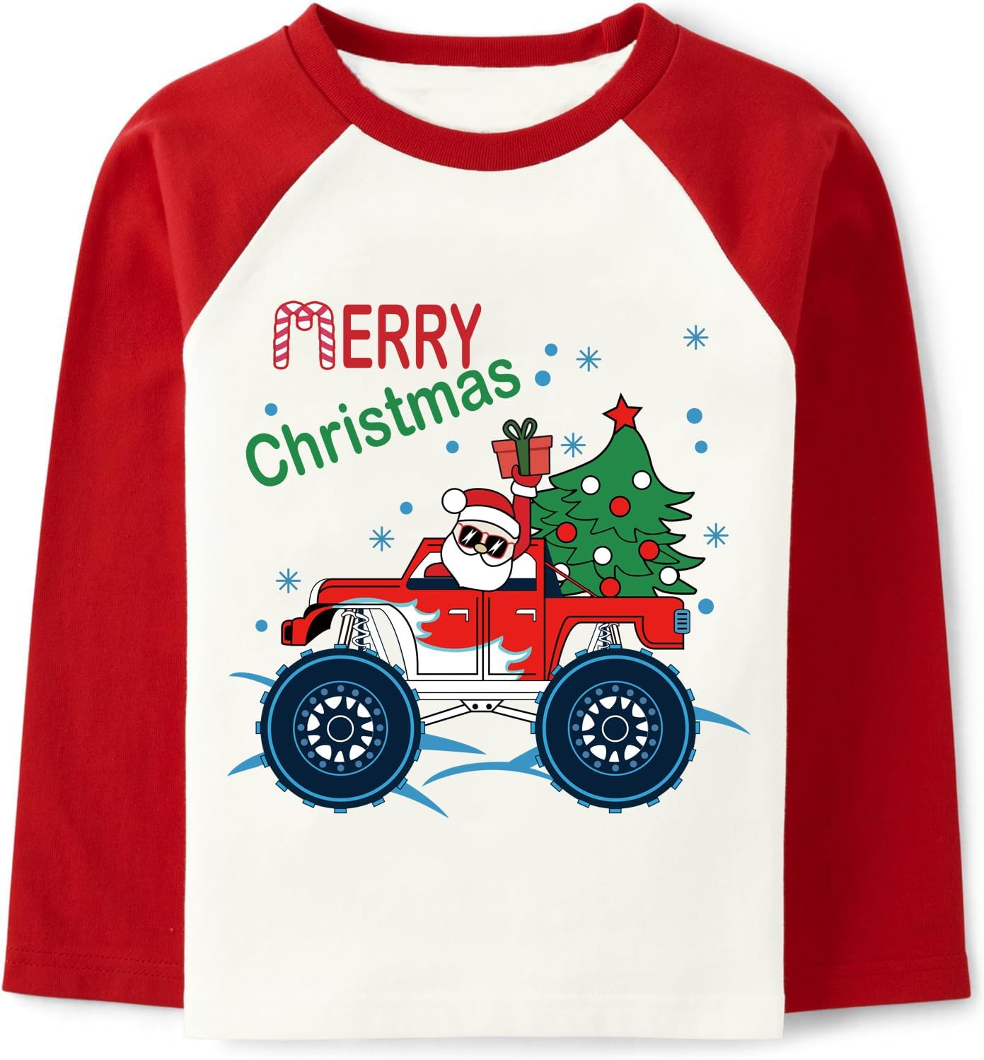 Kids Christmas Shirt Boys Girls Ugly Xmas T-Shirts Raglan Sleeve Dabbing Santa Claus Tops Toddler Holiday Tees 2-10 Years