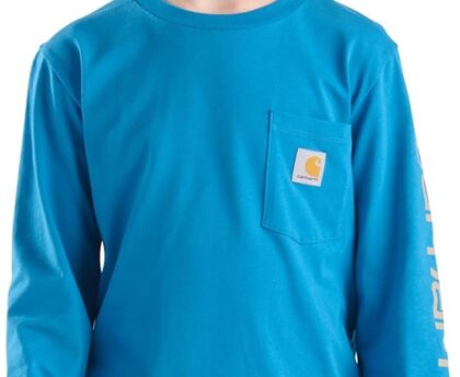 Carhartt Boys’ Long-Sleeve Logo Sleeve Pocket T-Shirt